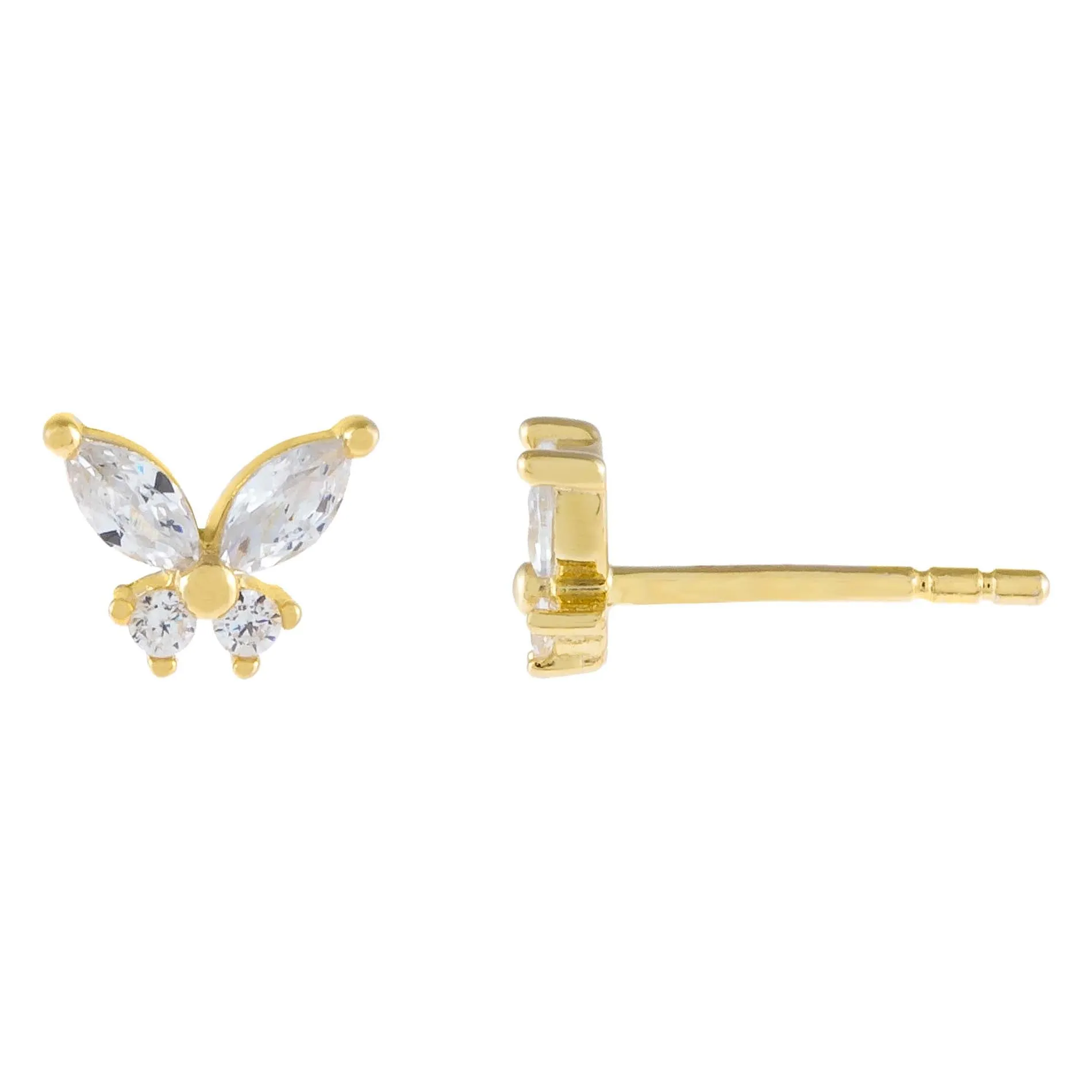 CZ Crystal Butterfly Stud Earring sold by Adina Eden's