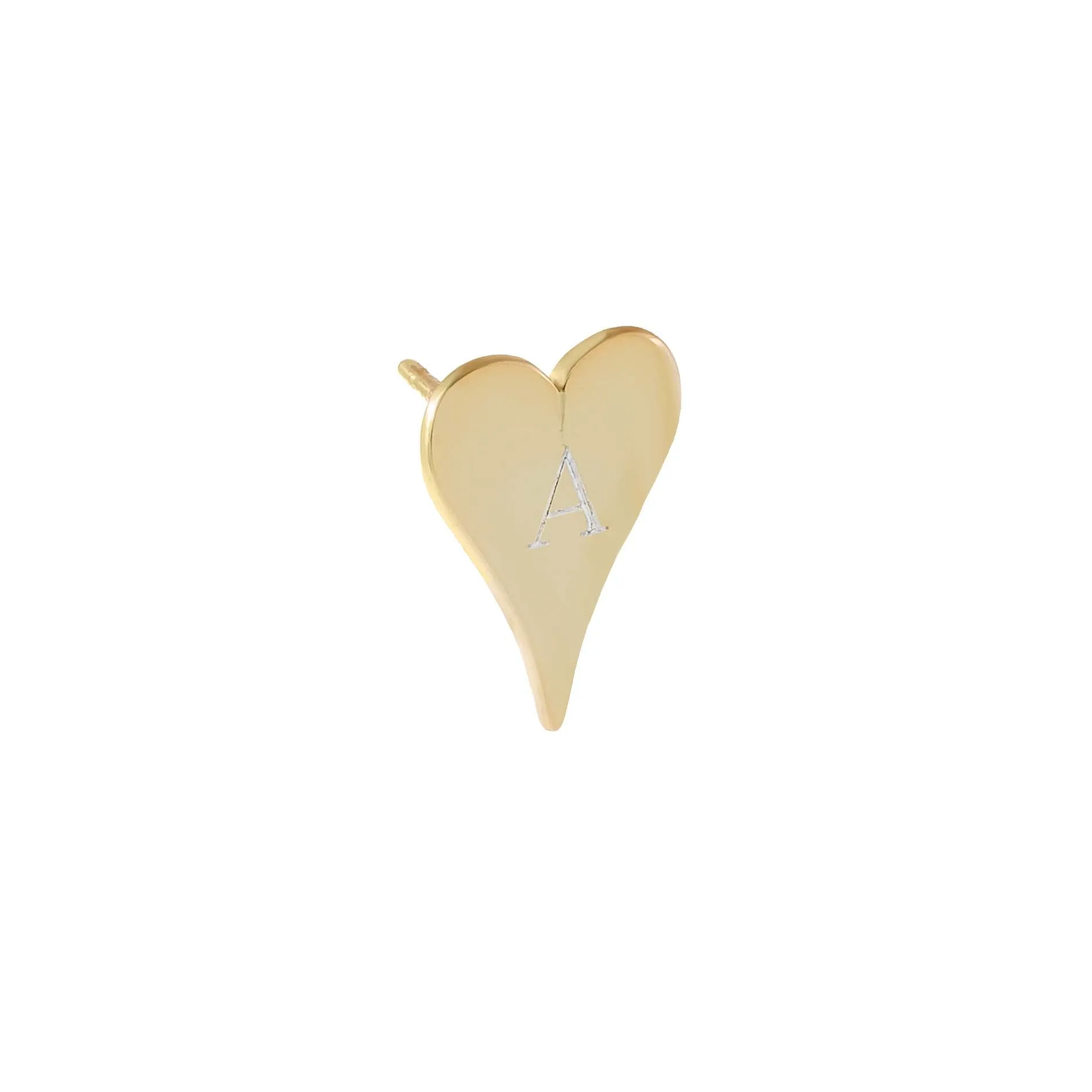 Engraved Heart Stud Earring sold by Adina Eden's