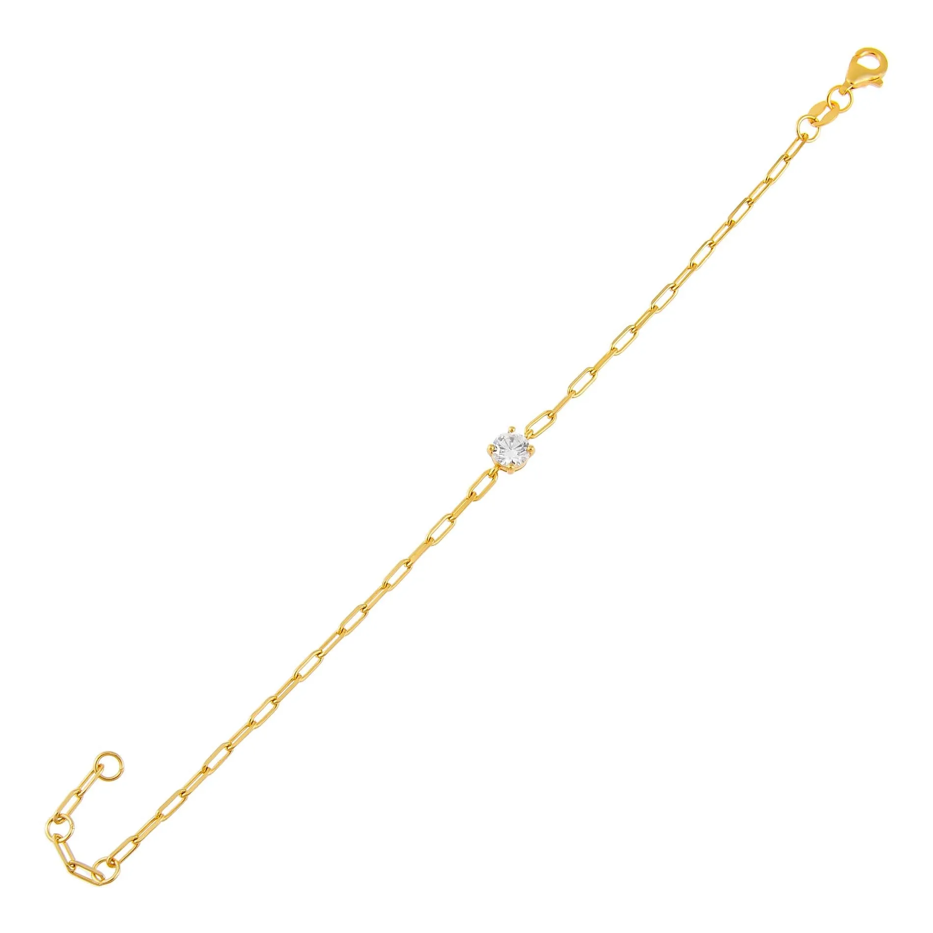 CZ Solitaire Link Bracelet sold by Adina Eden's