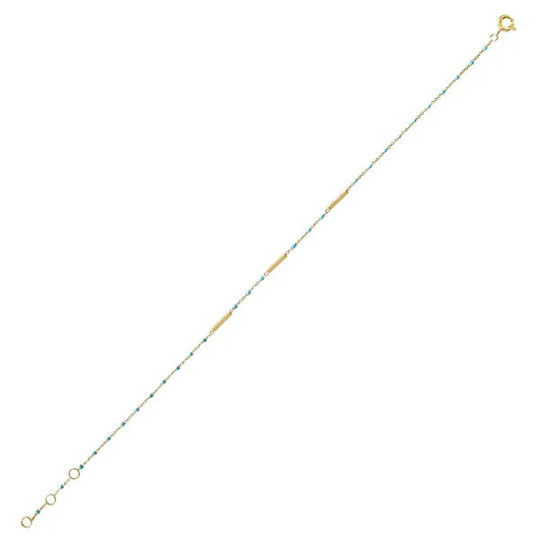 Turquoise Bar Beaded Bracelet sold by Adina Eden's