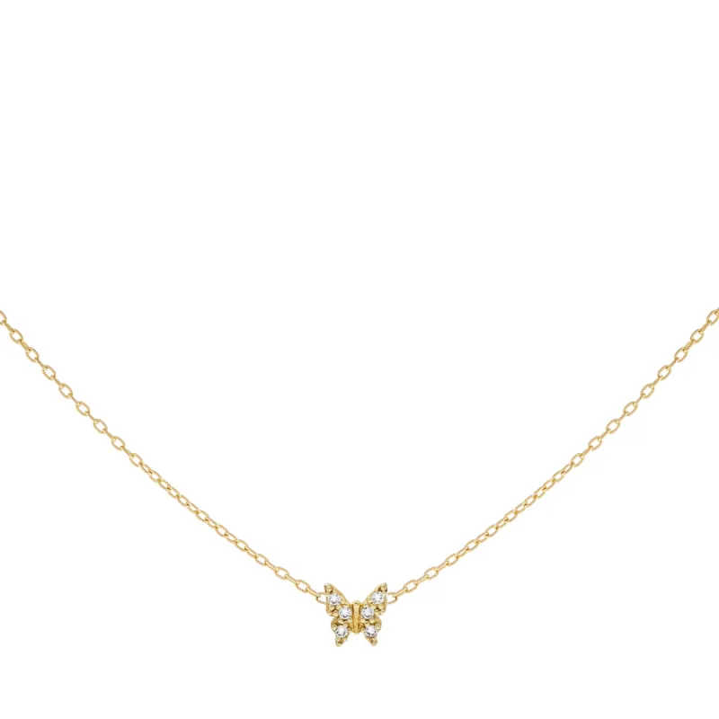 CZ Butterfly Necklace 14K sold by Adina Eden's