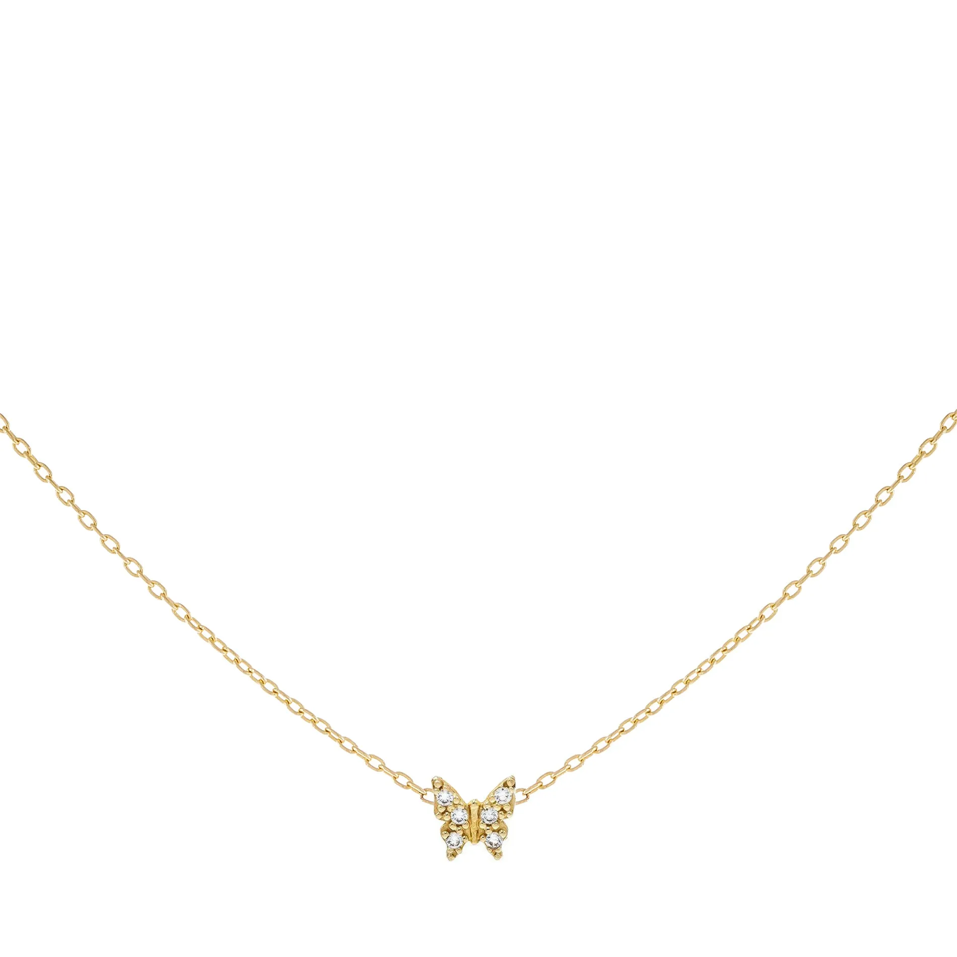 CZ Butterfly Necklace 14K sold by Adina Eden's