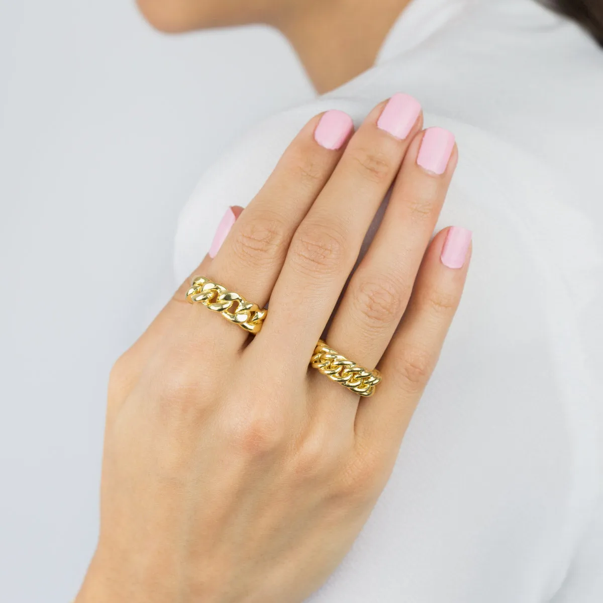 Chunky Double Curb Chain Ring sold by Adina Eden's product image thumbnail 2