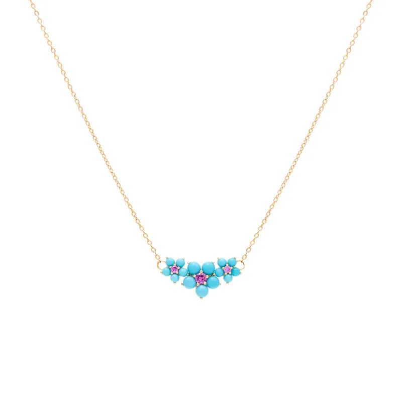 Turquoise Triple Flower Necklace sold by Adina Eden's