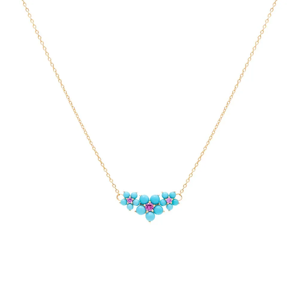 Turquoise Triple Flower Necklace sold by Adina Eden's