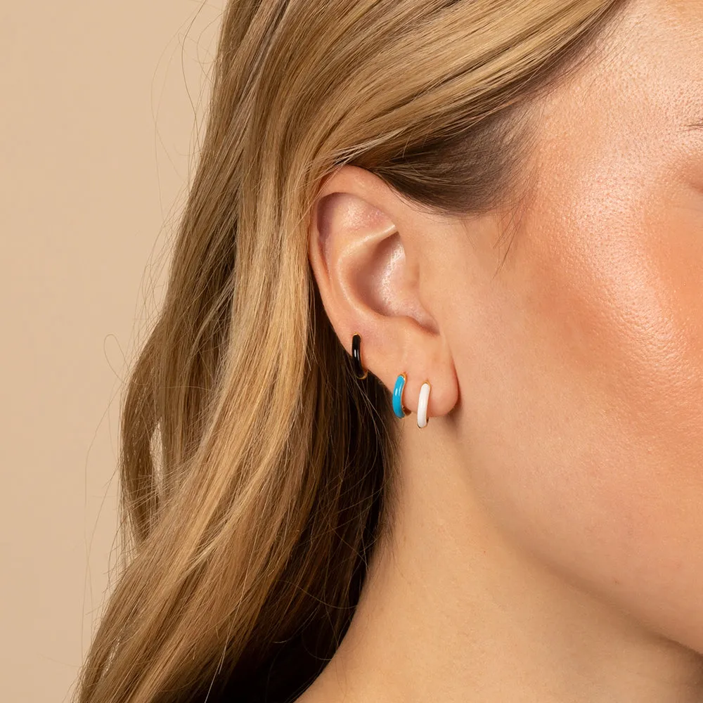 Colored Enamel Huggie Earring sold by Adina Eden's product image thumbnail 2