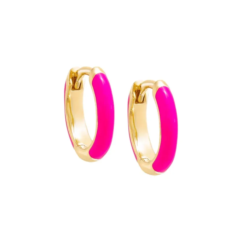 Colored Enamel Huggie Earring sold by Adina Eden's