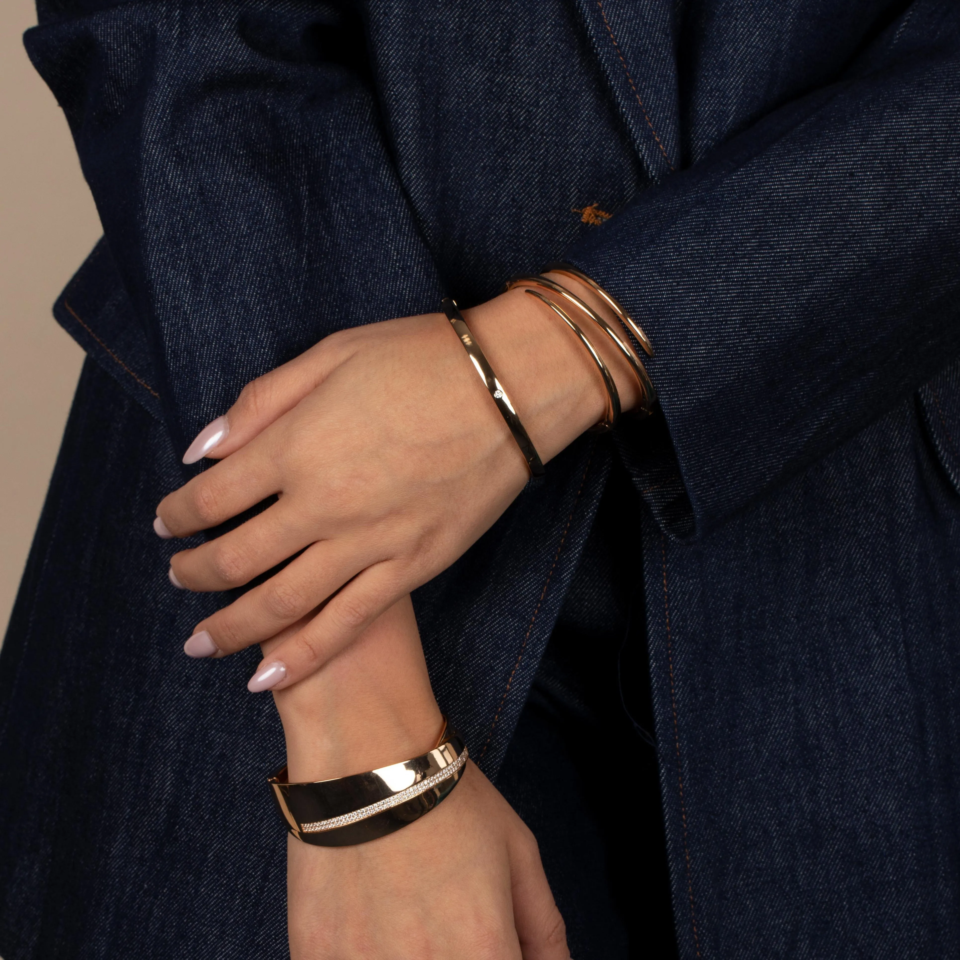 Solid Triple Wrap Bangle Bracelet sold by Adina Eden's product image thumbnail 2