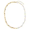 Pearl X Paperclip Chunky Chain Necklace sold by Adina Eden's