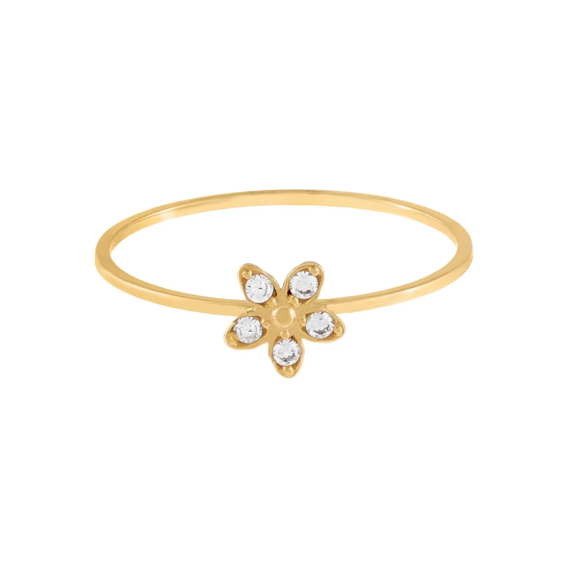CZ Flower Ring 14K sold by Adina Eden's product image thumbnail 3