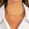 Pearl X Paperclip Chunky Chain Necklace sold by Adina Eden's
