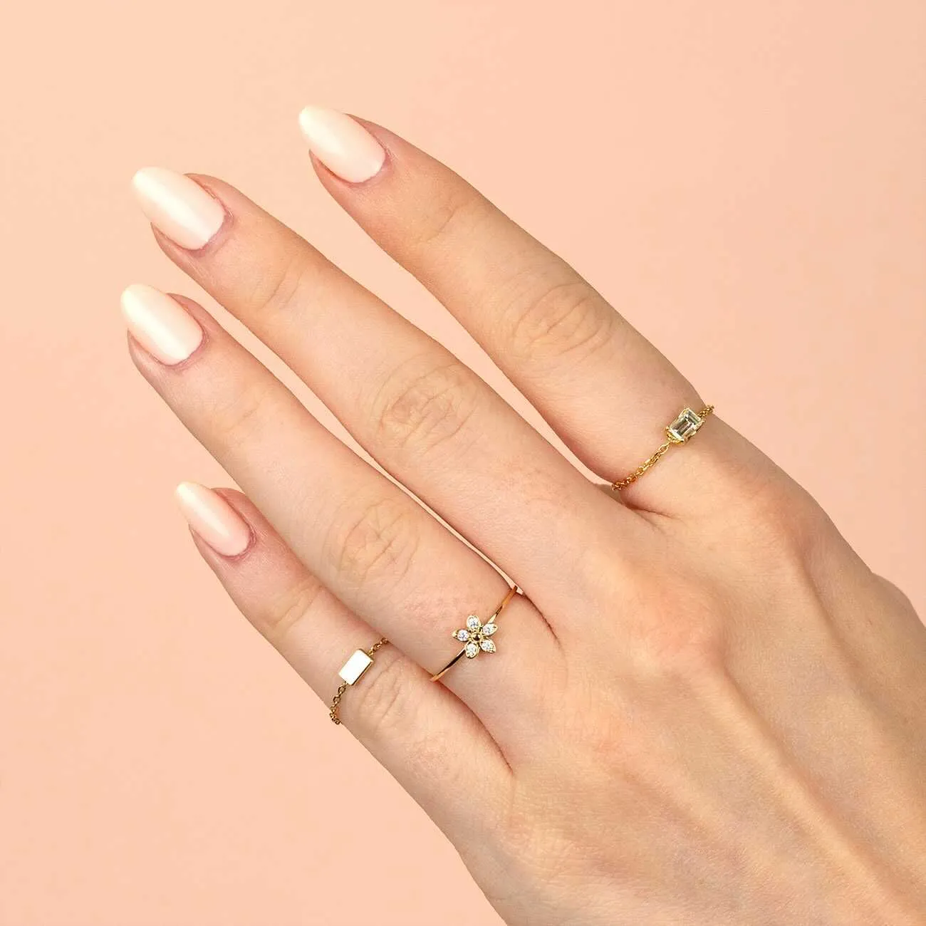 CZ Flower Ring 14K sold by Adina Eden's product image thumbnail 2