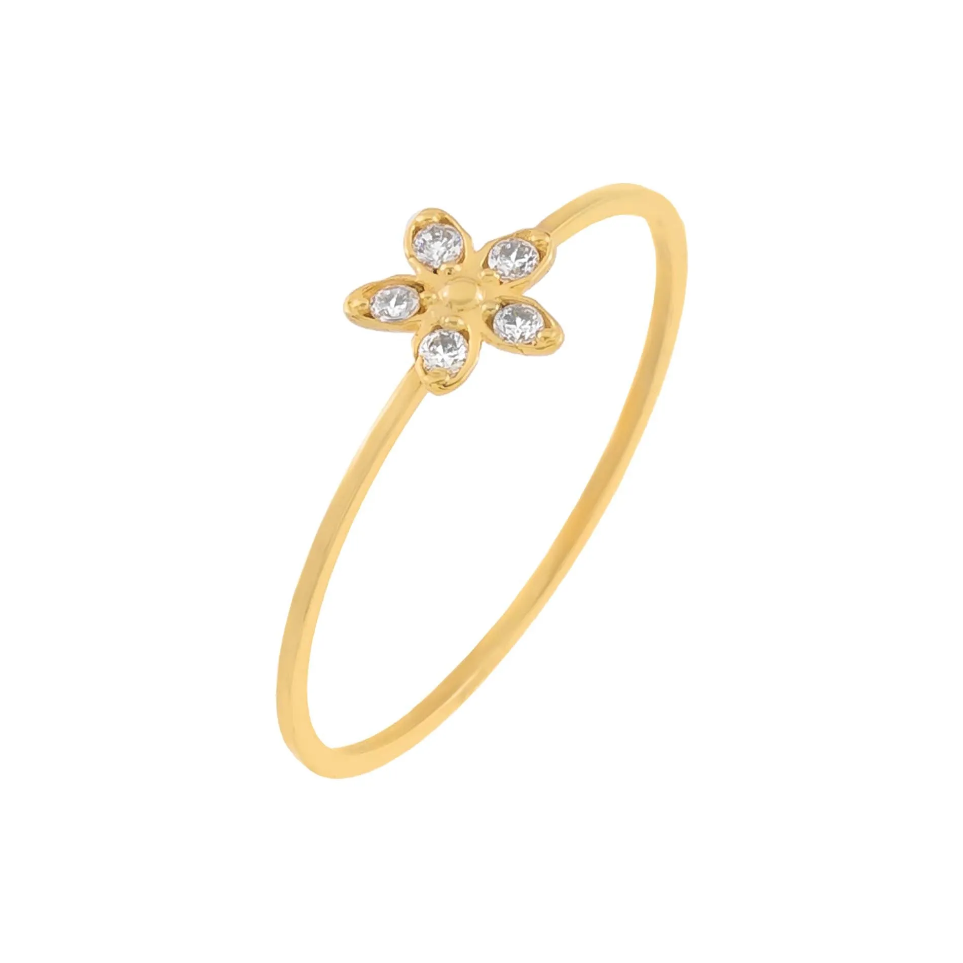 CZ Flower Ring 14K sold by Adina Eden's