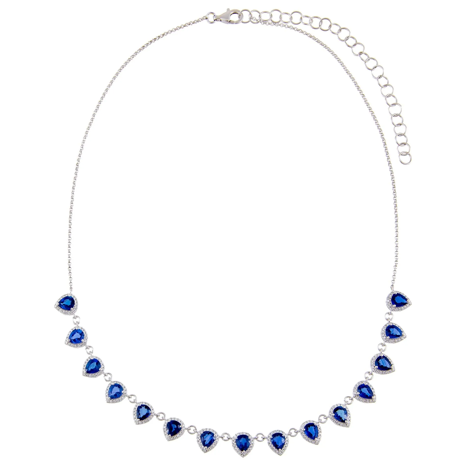 Diamond Sapphire Teardrop Necklace 14K sold by Adina Eden's product image thumbnail 2