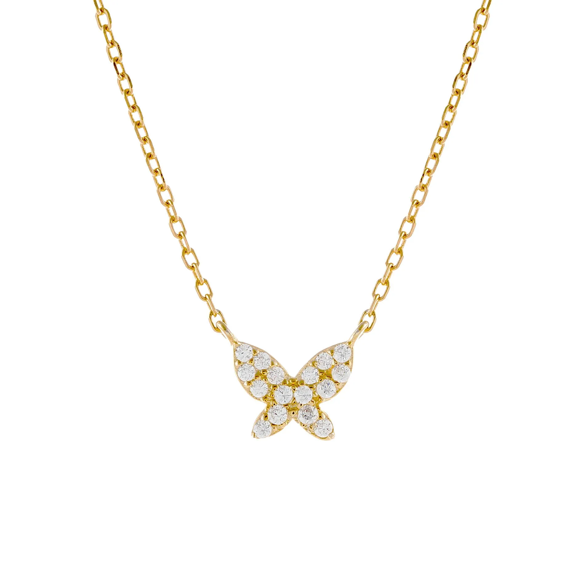 CZ Dainty Butterfly Necklace sold by Adina Eden's
