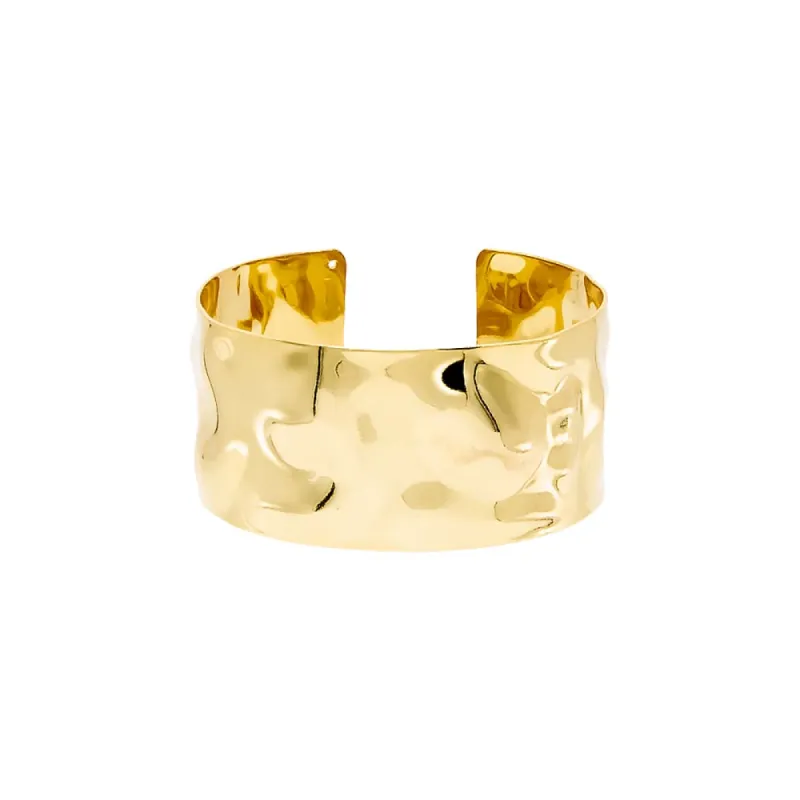 Solid Indented Cuff Bangle Bracelet sold by Adina Eden's
