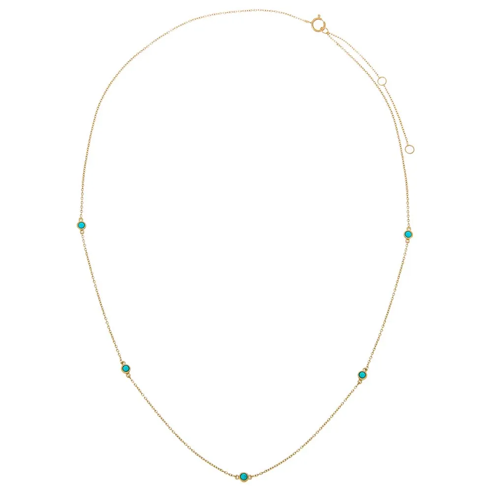 Turquoise Multi Bezel Embedded Necklace 14K sold by Adina Eden's product image thumbnail 3