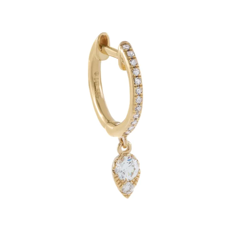 Diamond Dangle Charm Huggie Earring 14K sold by Adina Eden's