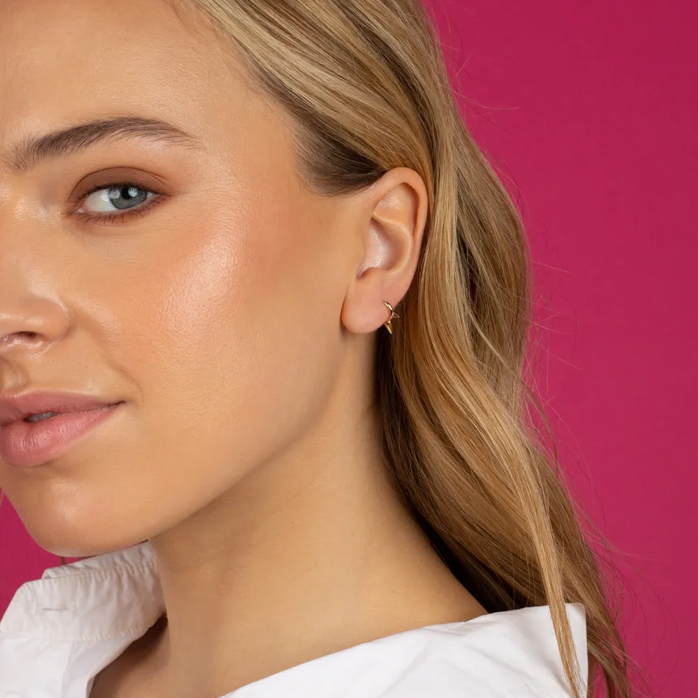 Solid Triple Spike Huggie Earring 14K sold by Adina Eden's product image thumbnail 2