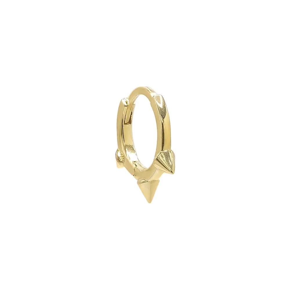 Solid Triple Spike Huggie Earring 14K sold by Adina Eden's product image thumbnail 3