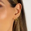Colored CZ Double Huggie Chain Earring sold by Adina Eden's