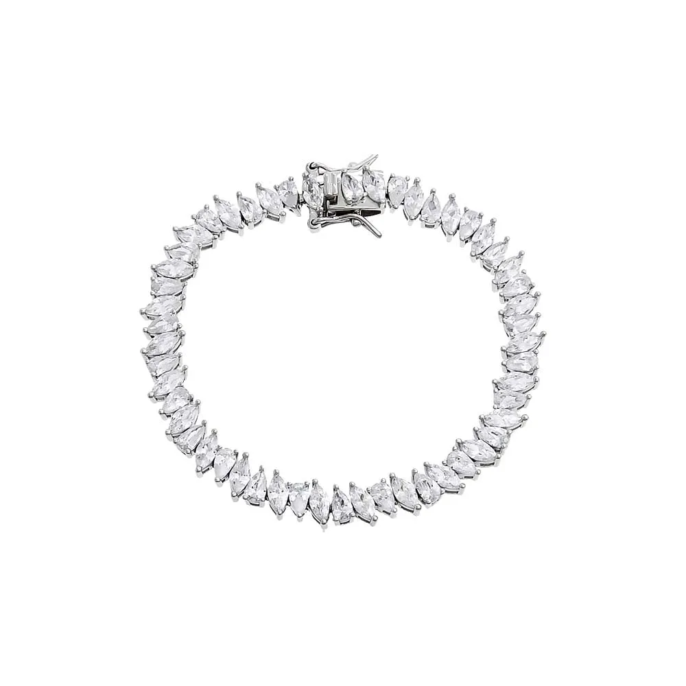 Pear X Marquise Tennis Bracelet sold by Adina Eden's product image thumbnail 3