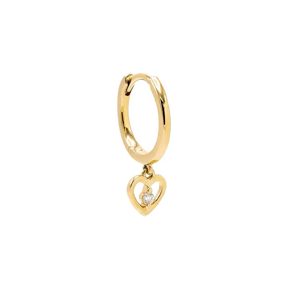 Diamond Heart Dangle Huggie Earring 14K sold by Adina Eden's product image thumbnail 3