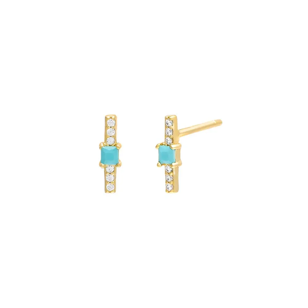 Colored Mini Bezel Bar Stud Earring sold by Adina Eden's product image thumbnail 4