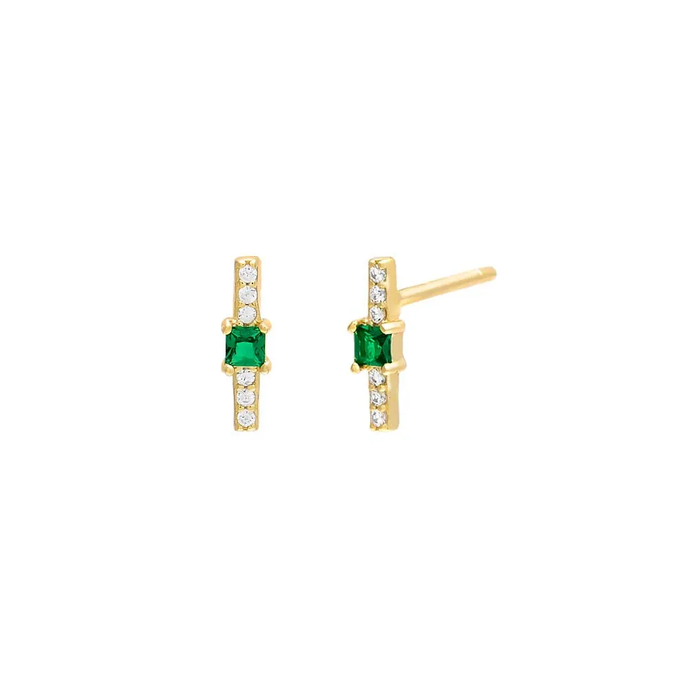 Colored Mini Bezel Bar Stud Earring sold by Adina Eden's product image thumbnail 3