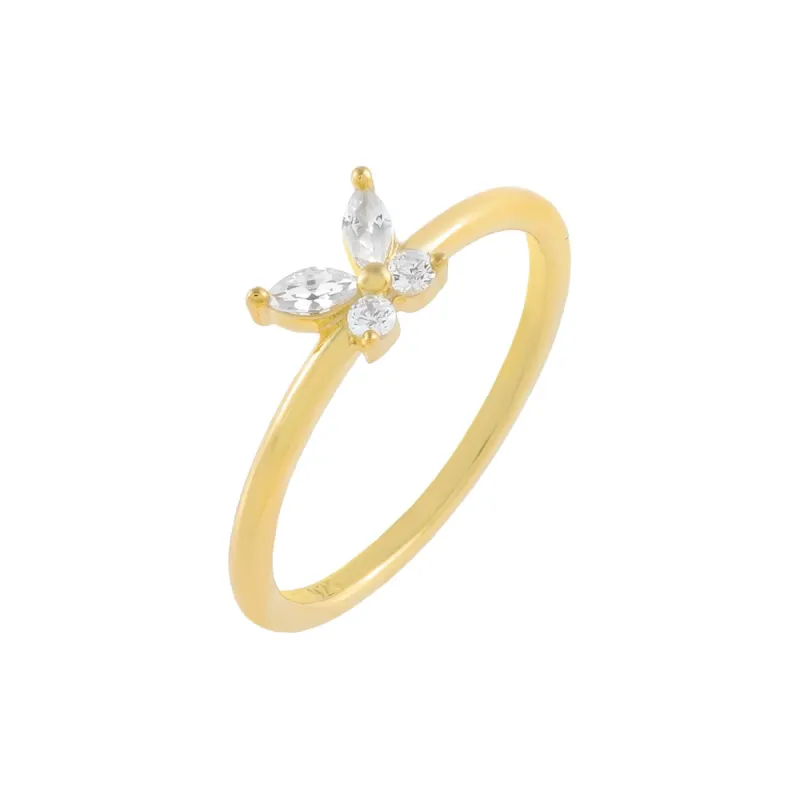 CZ Crystal Butterfly Ring sold by Adina Eden's