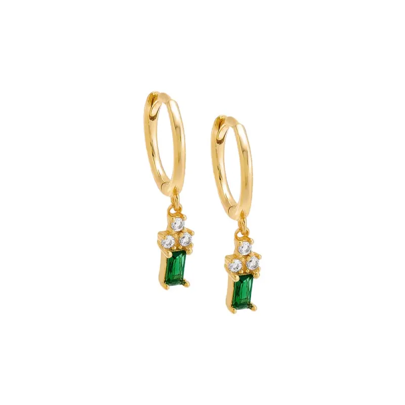 Dangling Multi Stone Huggie Earring sold by Adina Eden's