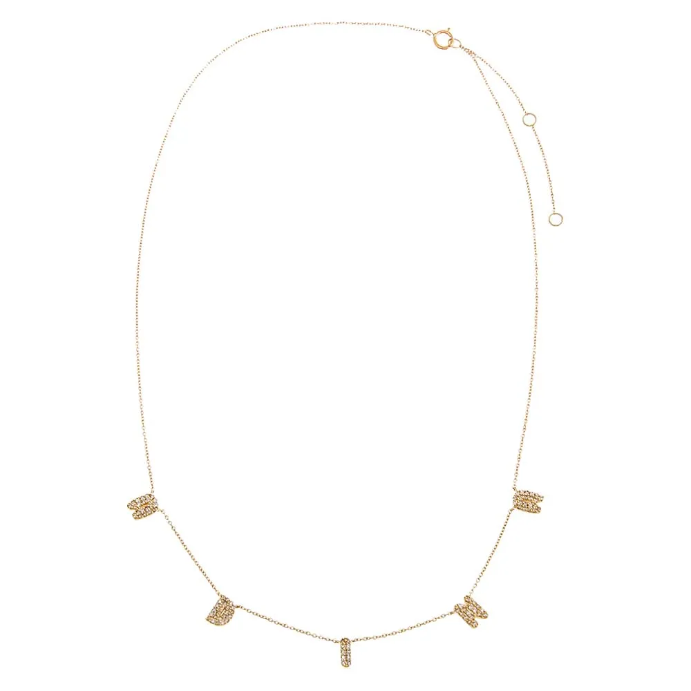 Diamond Pave Bubble Scattered Name Necklace 14K sold by Adina Eden's product image thumbnail 4