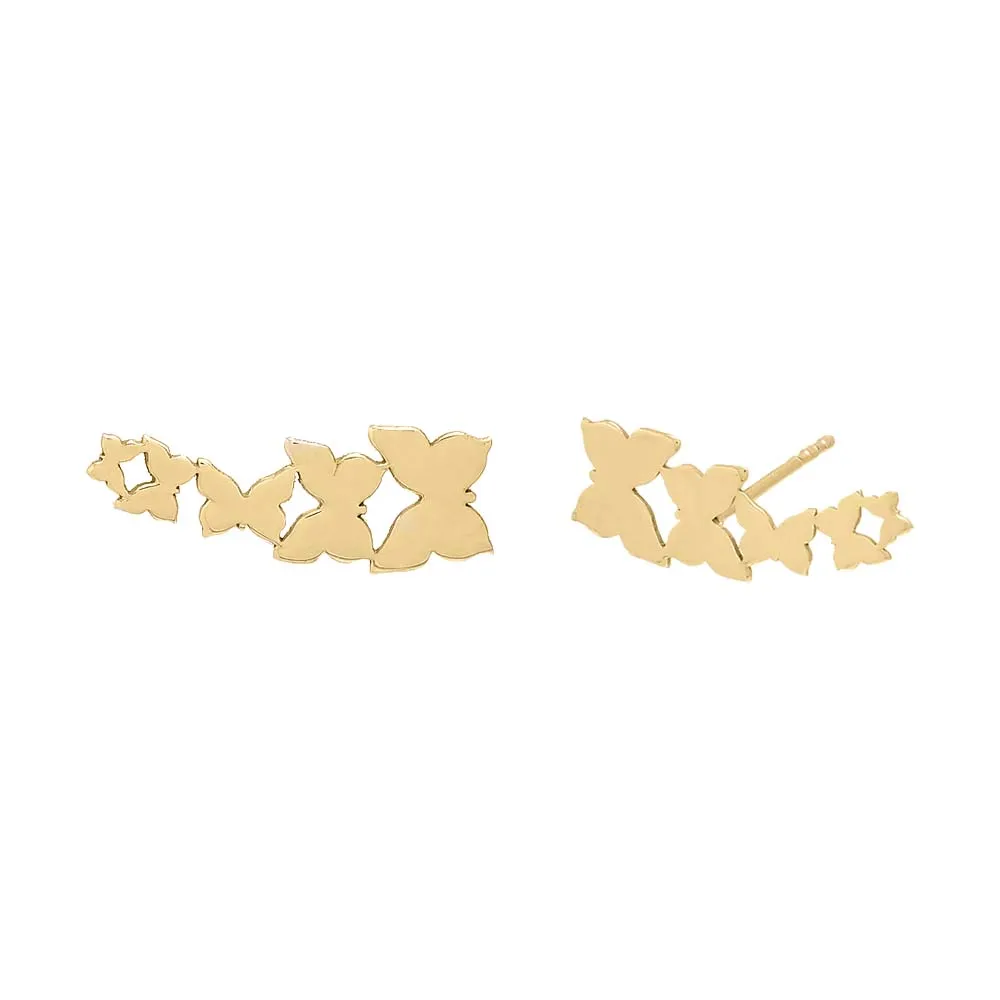 Multi Butterfly Stud Earring 14K sold by Adina Eden's
