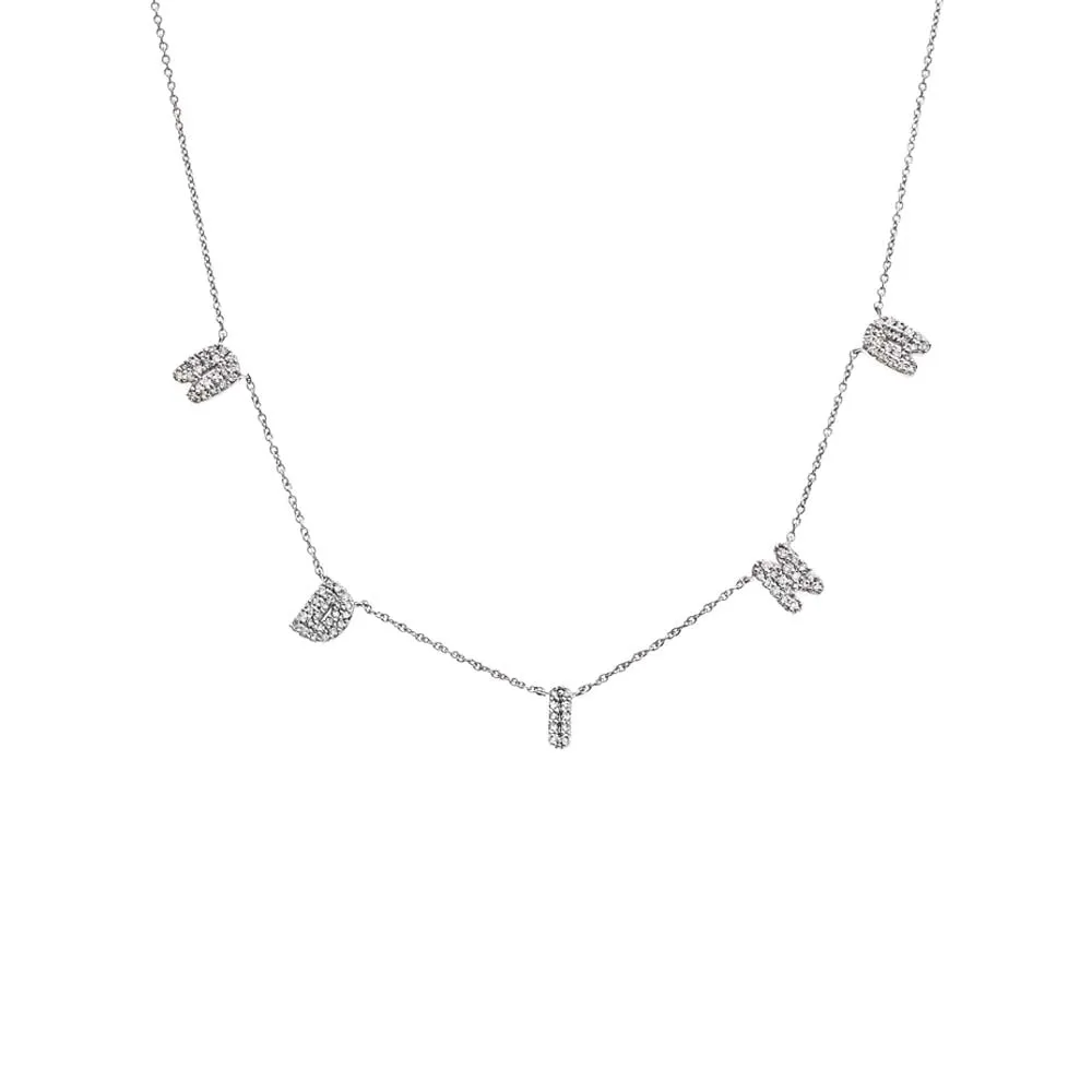 Diamond Pave Bubble Scattered Name Necklace 14K sold by Adina Eden's product image thumbnail 2