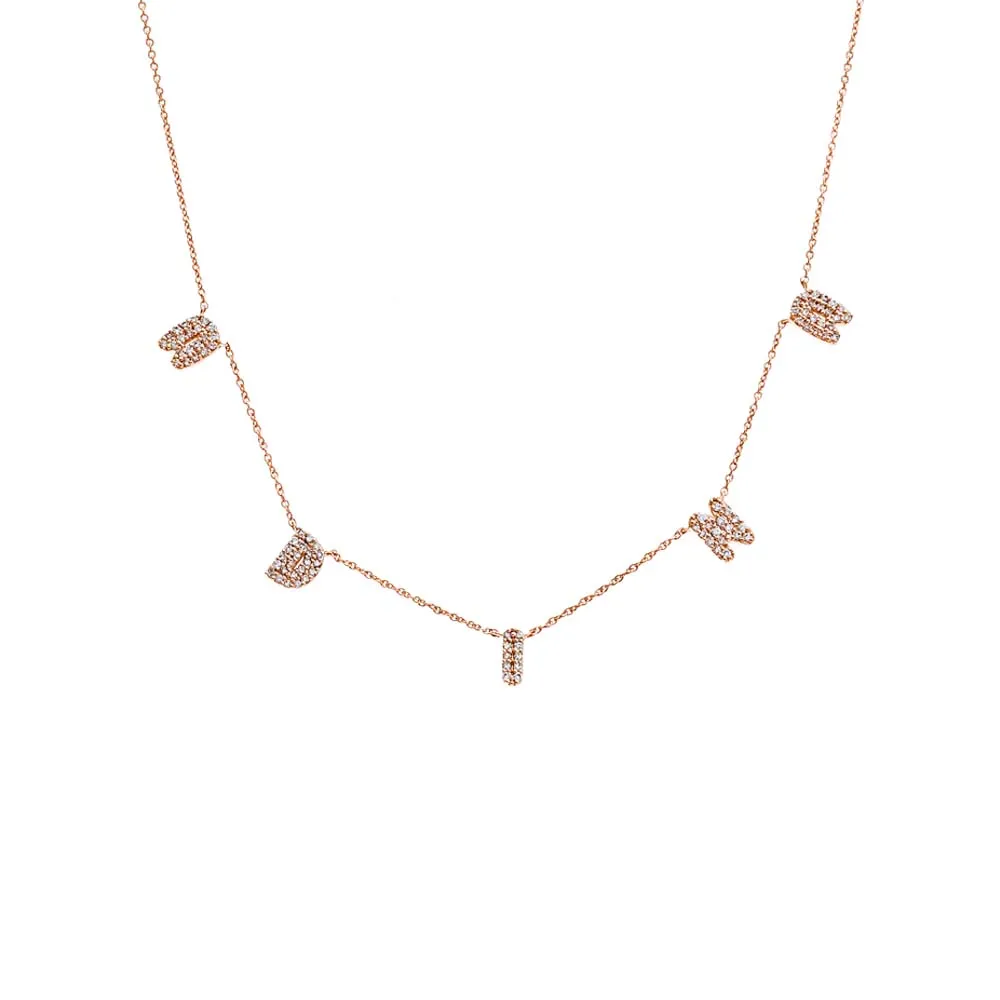 Diamond Pave Bubble Scattered Name Necklace 14K sold by Adina Eden's product image thumbnail 3