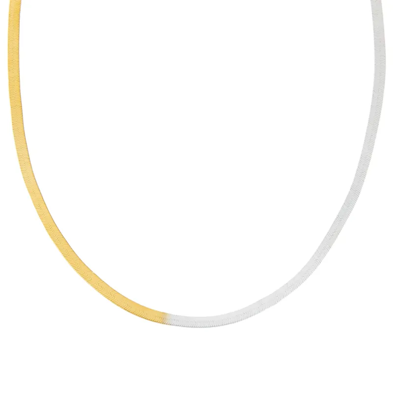 Two Tone Herringbone Necklace sold by Adina Eden's