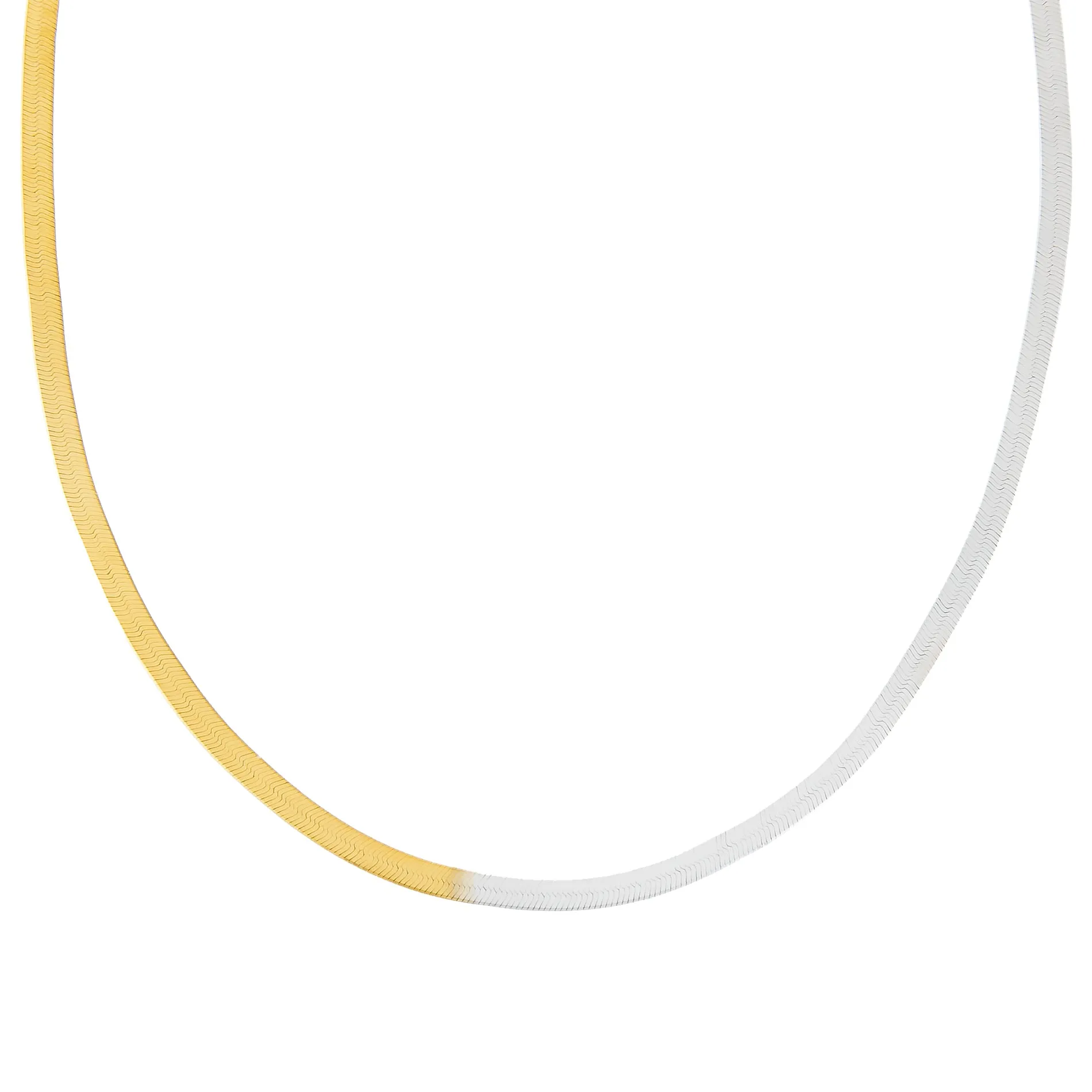 Two Tone Herringbone Necklace sold by Adina Eden's