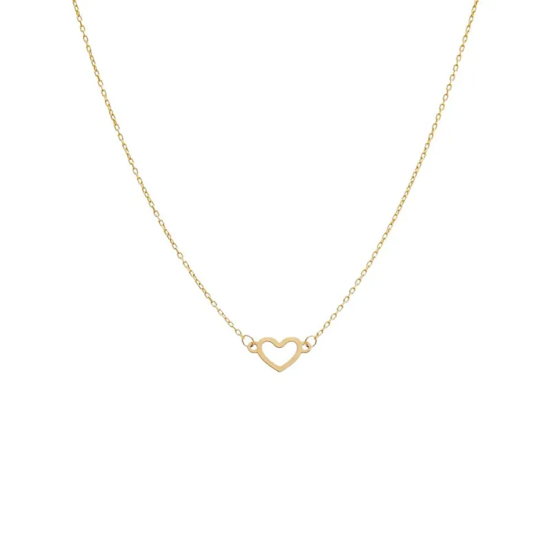 Solid Mini Open Heart Choker Necklace 14K sold by Adina Eden's