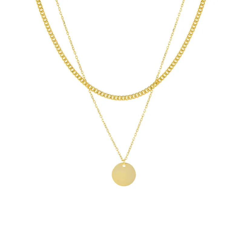 Two In One Coin X Cuban Chain Necklace sold by Adina Eden's