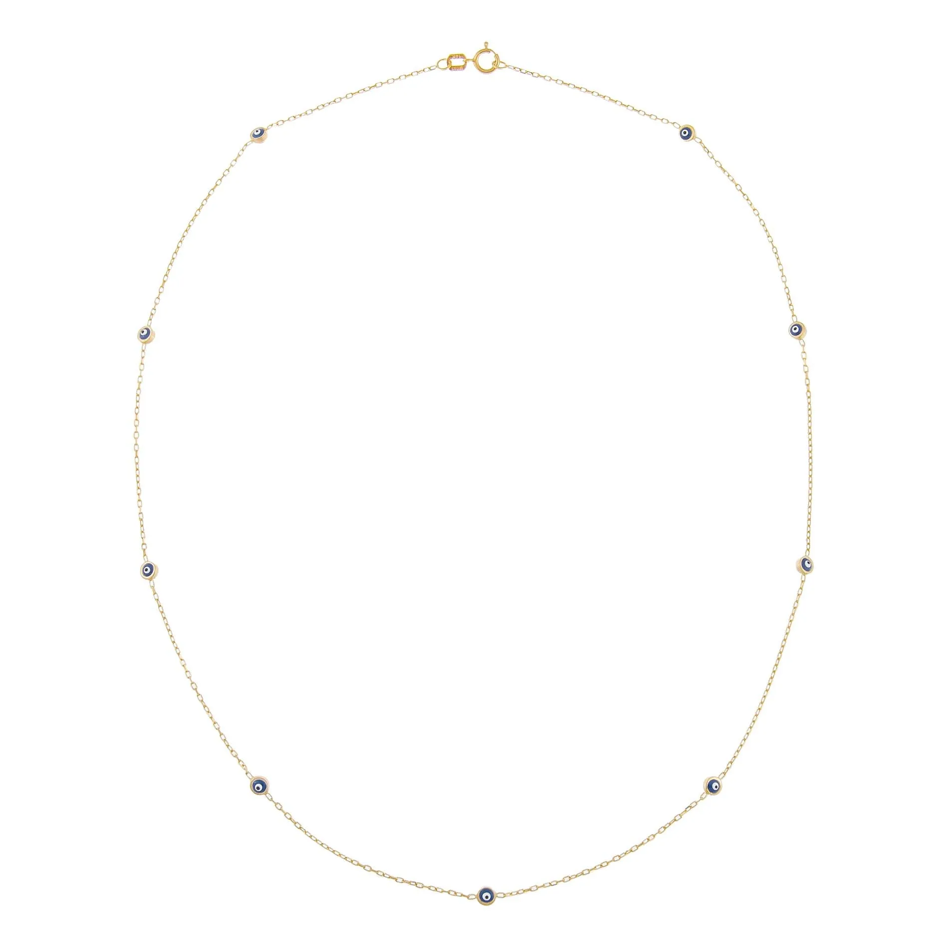 Enamel Evil Eye Bead Necklace 14K sold by Adina Eden's product image thumbnail 3