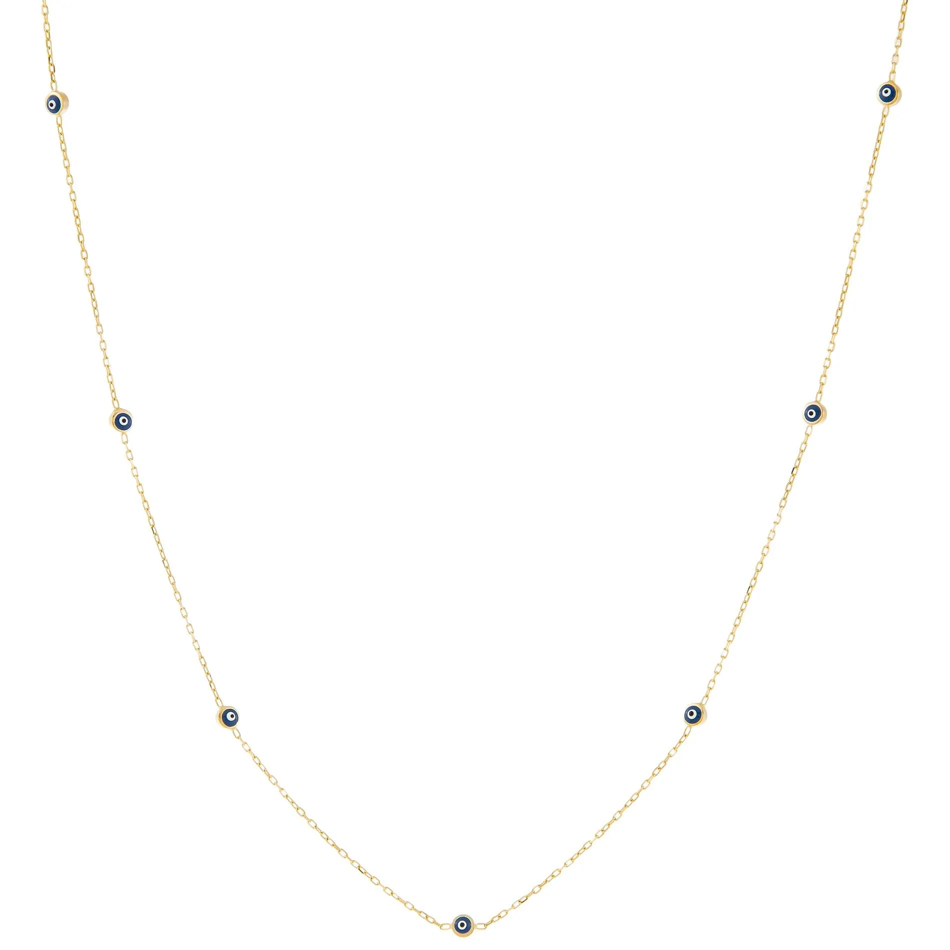 Enamel Evil Eye Bead Necklace 14K sold by Adina Eden's