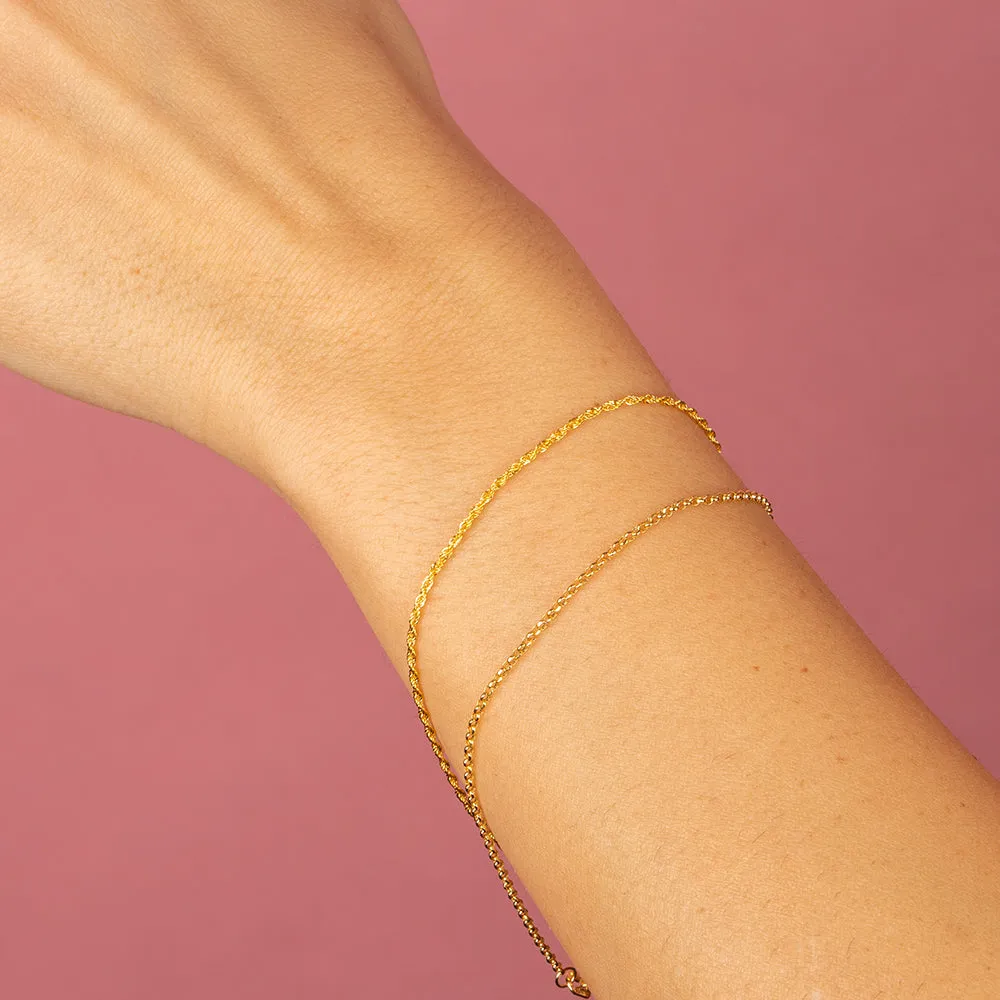 Thin Rope Chain Bracelet 14K sold by Adina Eden's product image thumbnail 2