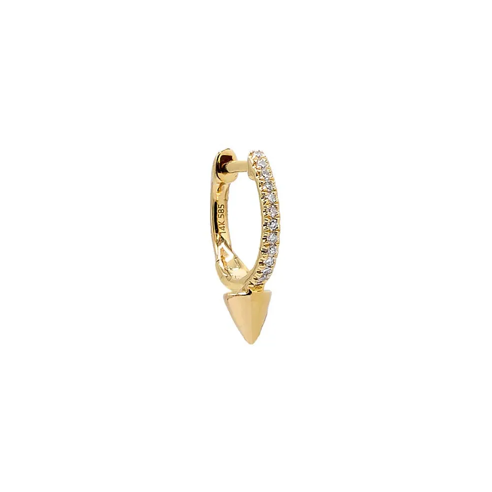 Diamond Pave Spike Huggie Earring 14K sold by Adina Eden's product image thumbnail 3