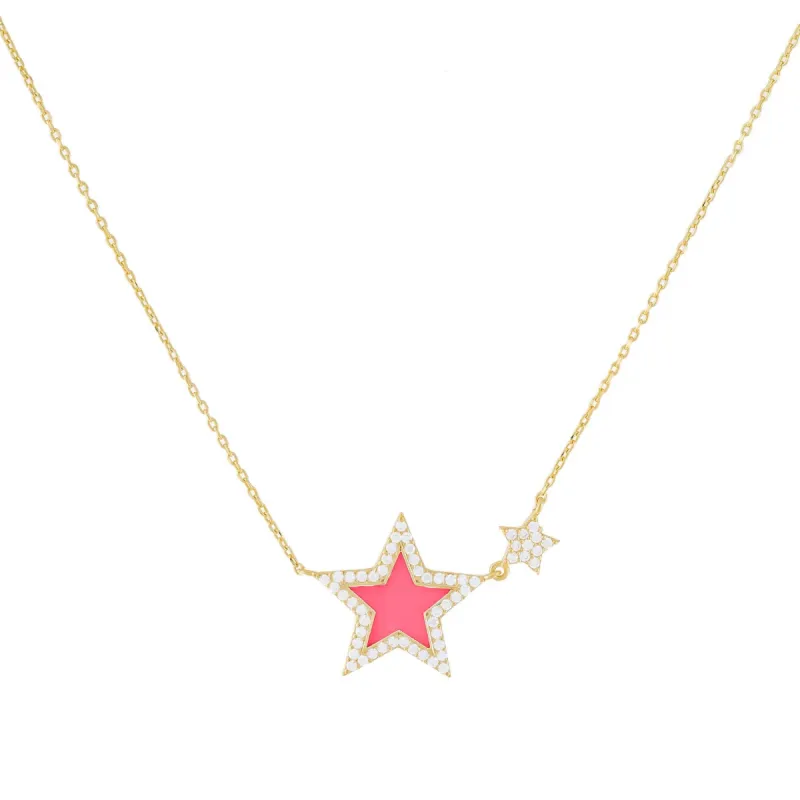 CZ Neon Star Necklace sold by Adina Eden's
