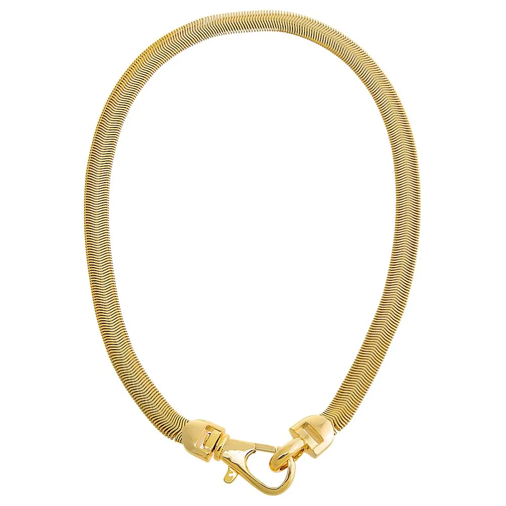 Solid Large Clasp Wide Snake Chain Necklace sold by Adina Eden's product image thumbnail 3