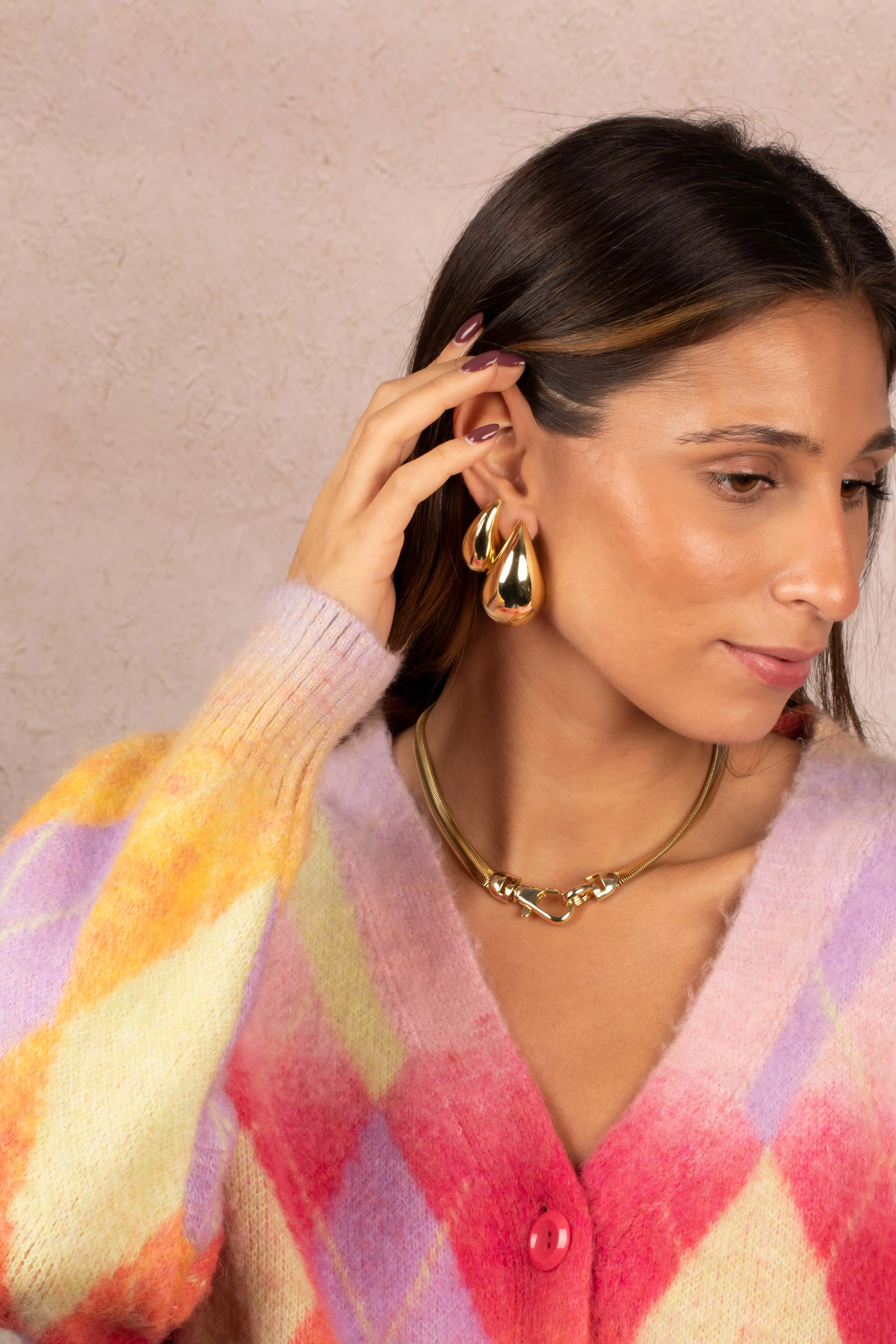 Solid Large Clasp Wide Snake Chain Necklace sold by Adina Eden's product image thumbnail 5