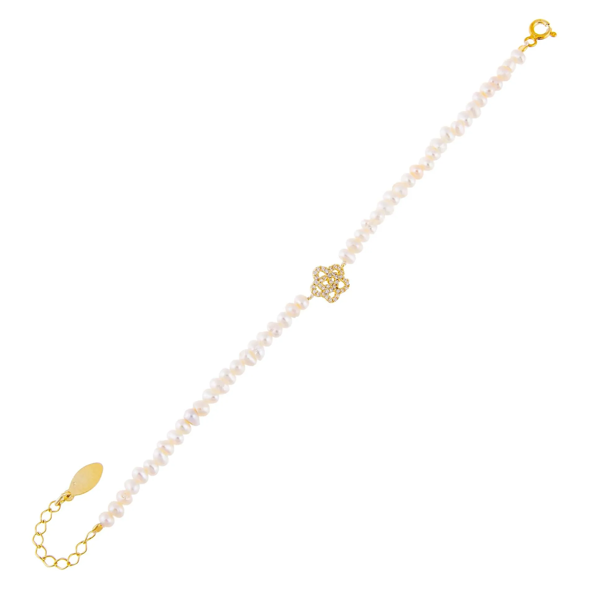 CZ Rose Pearl Bracelet sold by Adina Eden's