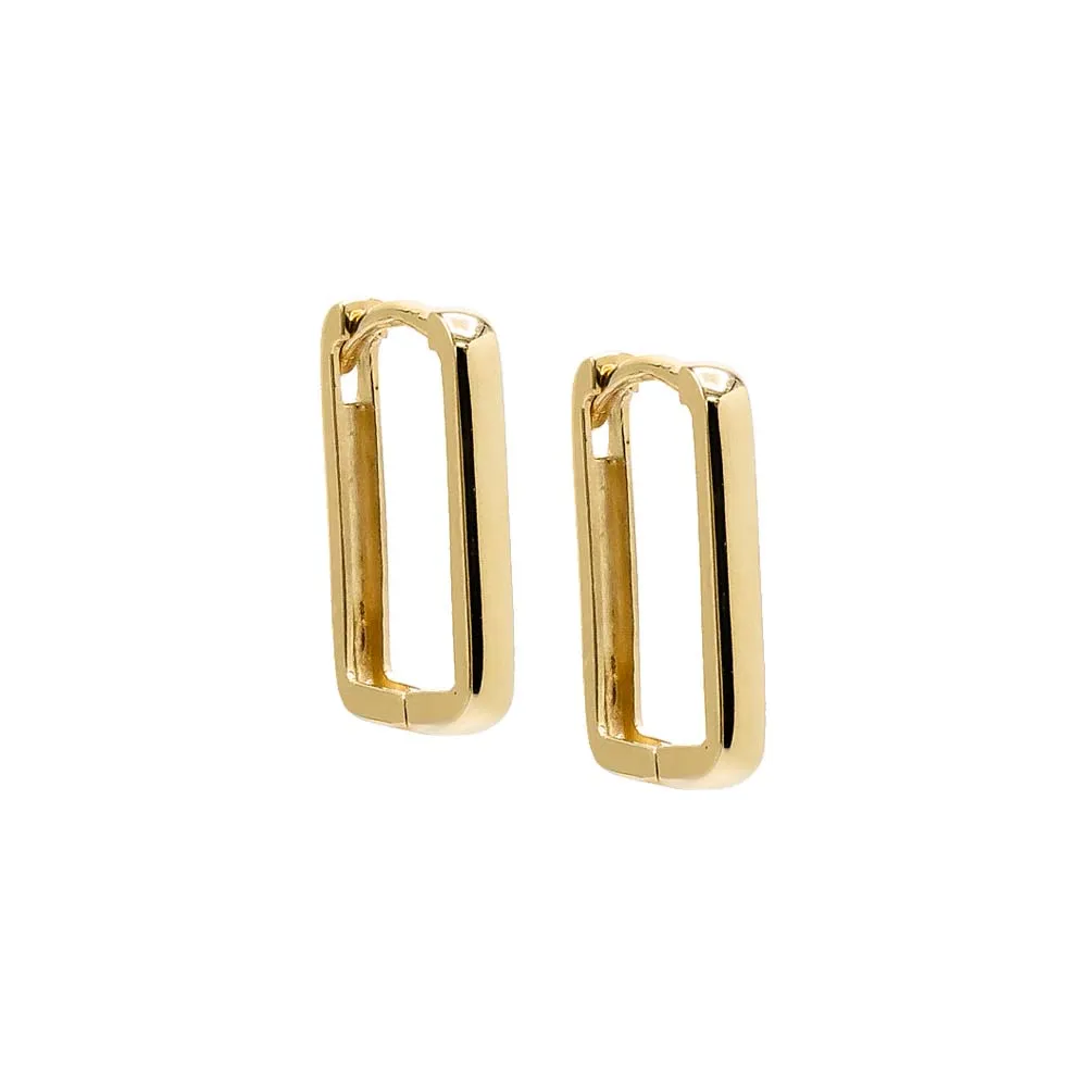 Solid Square Huggie Earring 14K sold by Adina Eden's