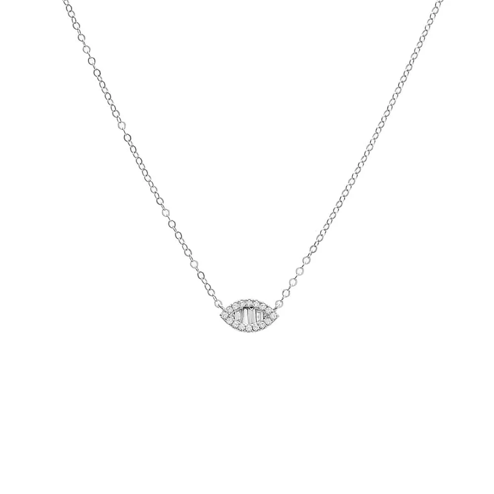 Pave X Baguette Marquise Chain Necklace sold by Adina Eden's product image thumbnail 3