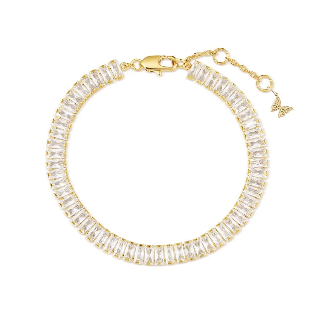 CZ Baguette Tennis Bracelet sold by Adina Eden's